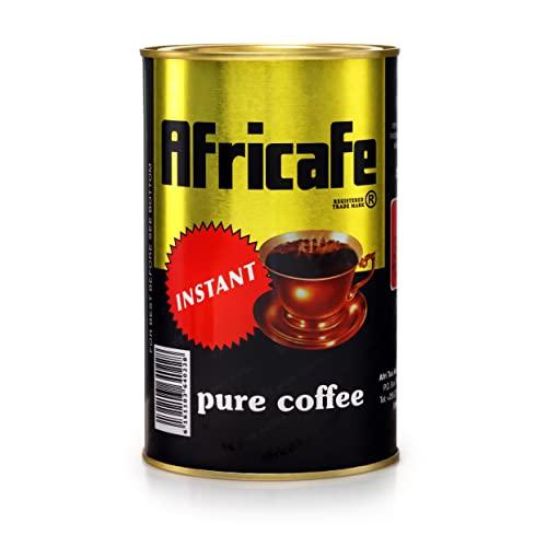 AFRI TEA & COFFEE BLENDERS 1963 AFRICAFE - Organic Instant Coffee - Tanzania - 100% Arabica and Robusta - 250g Metal Tin