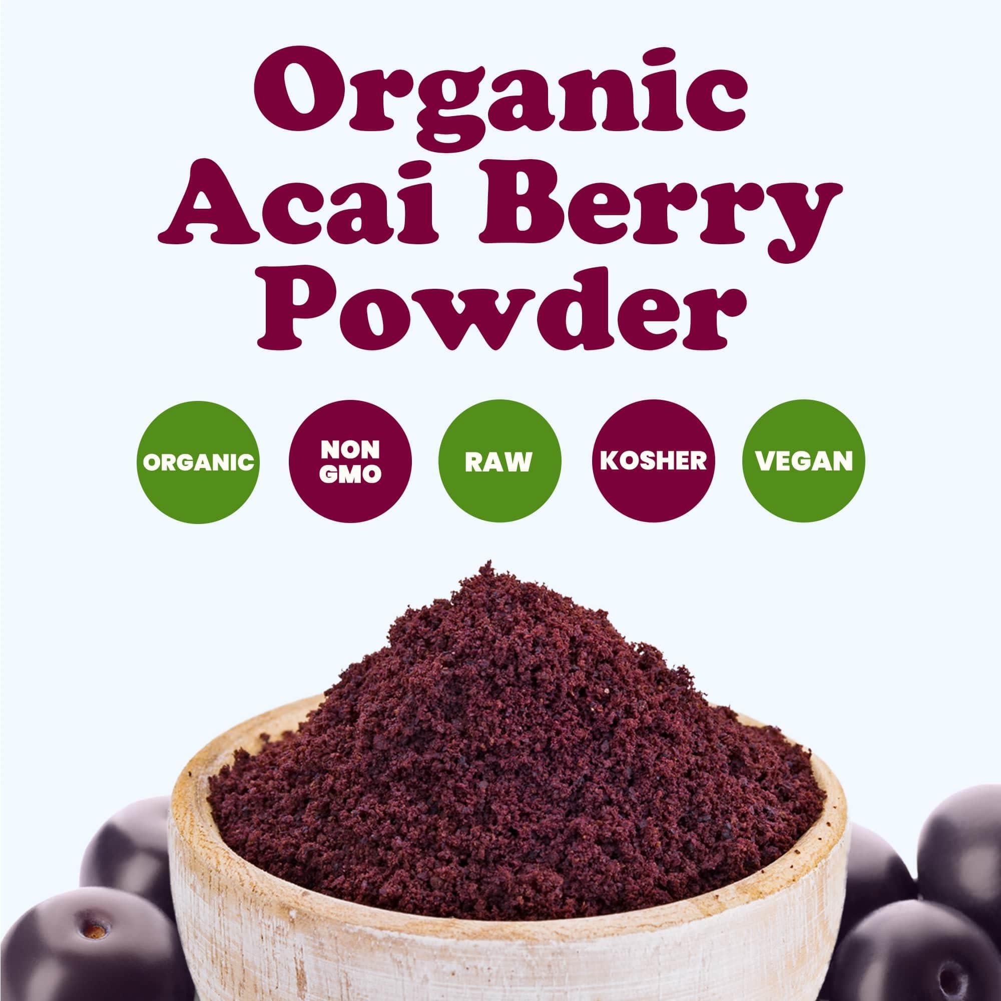 Food to Live Food to Live Organic Acai Berry Powder, 8 Pounds Non-GMO, Kosher, Raw, Vegan, Freeze-Dried, Unsweetened, Unsulfured, Bulk