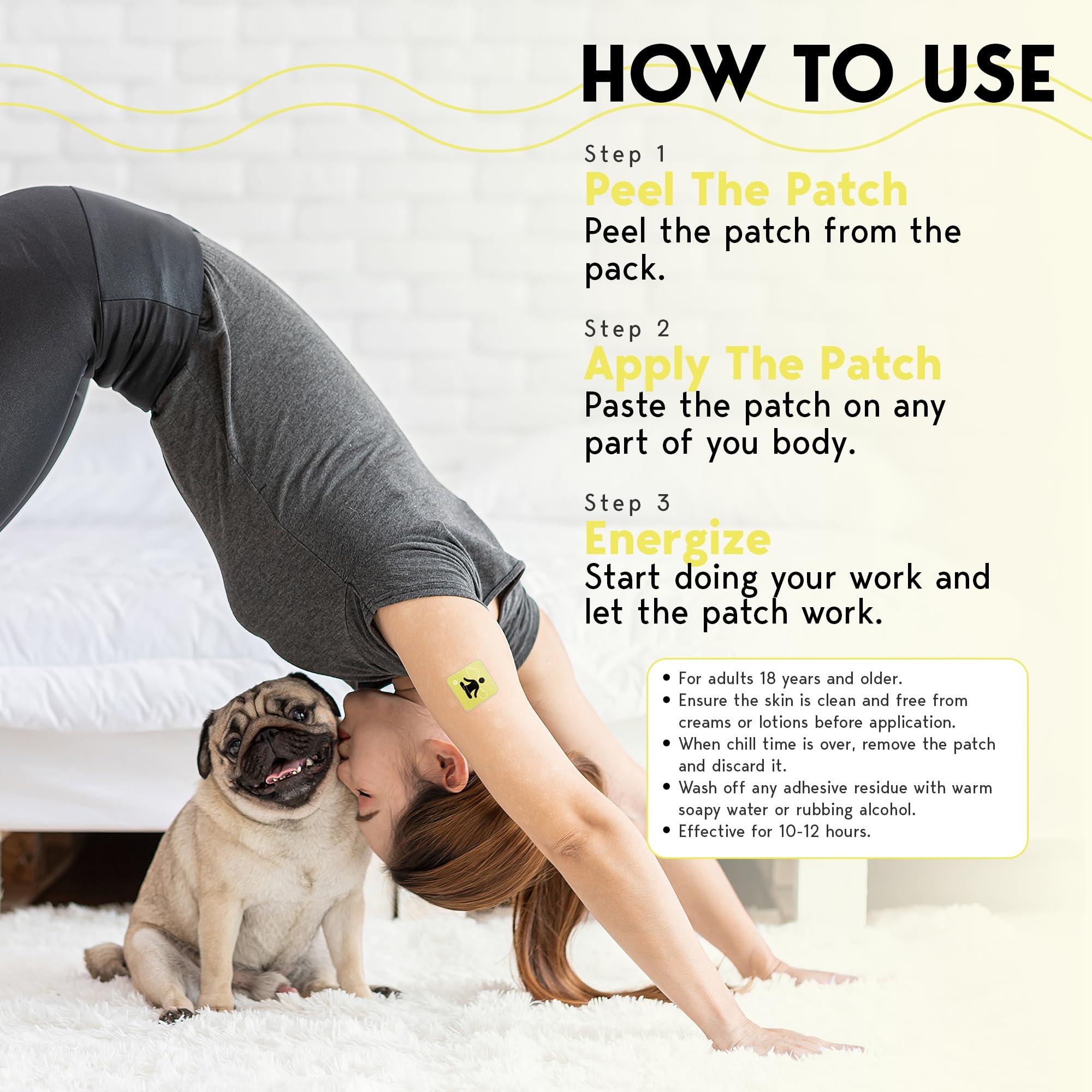 Klova Klova Energy Patches with Caffeine, Green Tea Extract, Peppermint Leaf Extract, Vitamin B3 and Vitamin B6 - for Enhanced Morning Wakefulness