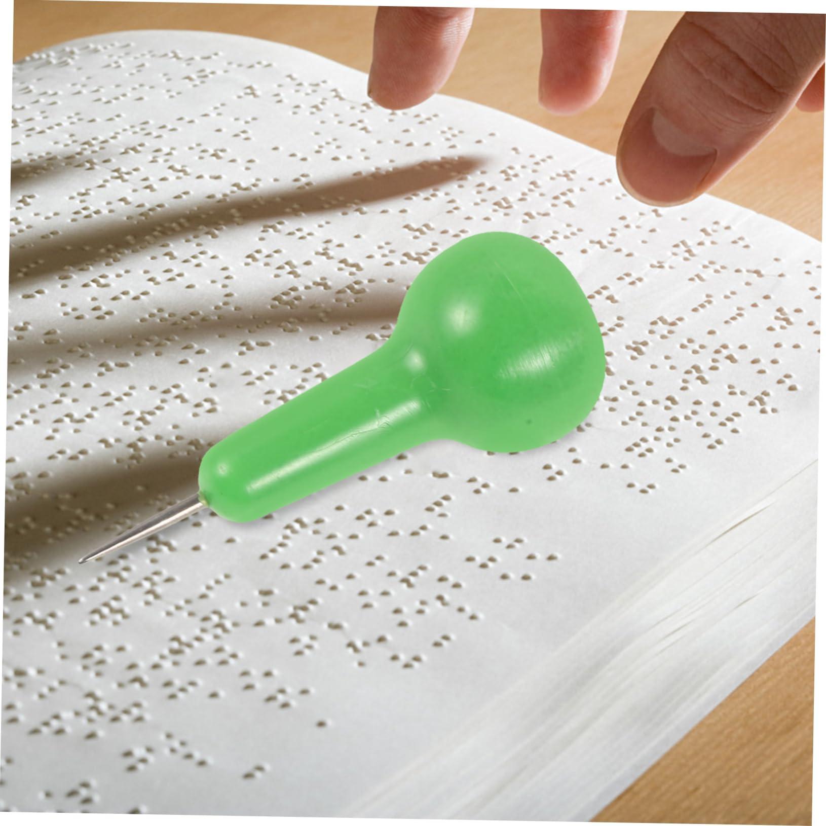 Gatuida Gatuida Blind Writing Pen Portable Braille Stylus for Blind Learning at Home Braille Writer Pens Braille Teaching Braille Writing Tool for Blind Visually Impaired Pen Spring Plastic