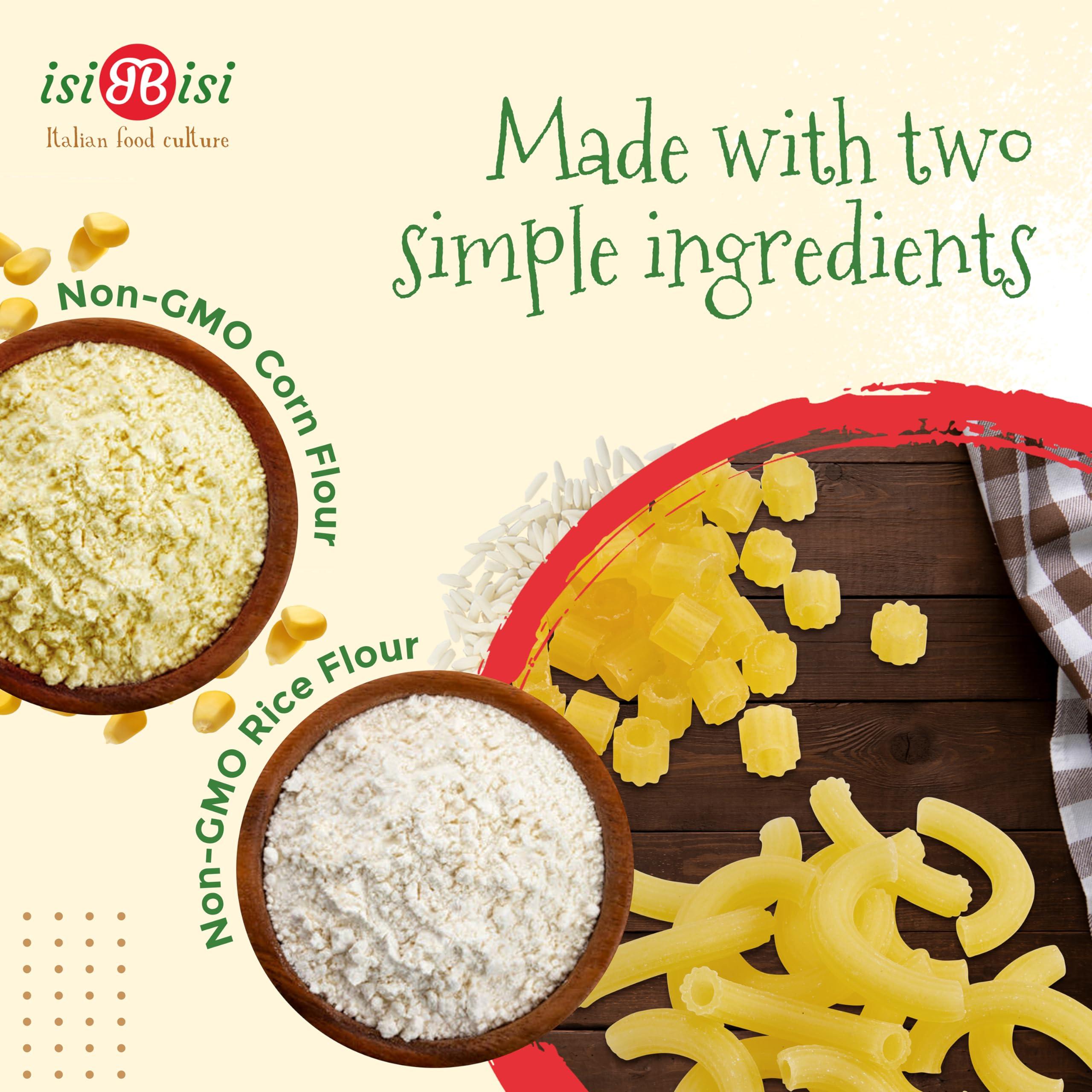 isiBisi isiBisi Gluten Free 3-Pack Elbow Macaroni and 2-Pack Tubetti Pasta Organic Pasta Noodles Made With Corn and Rice Flour Healthy, Authentic Italian Pasta Vegan, Non-GMO, Made in Italy