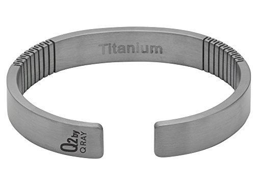 QRAY QRAY Q2 Pure Titanium 100% Pure Titanium Golf Athletic Bracelet Men Women C-Shaped Health Wellness Bracelet (Medium: 7"~7.75")