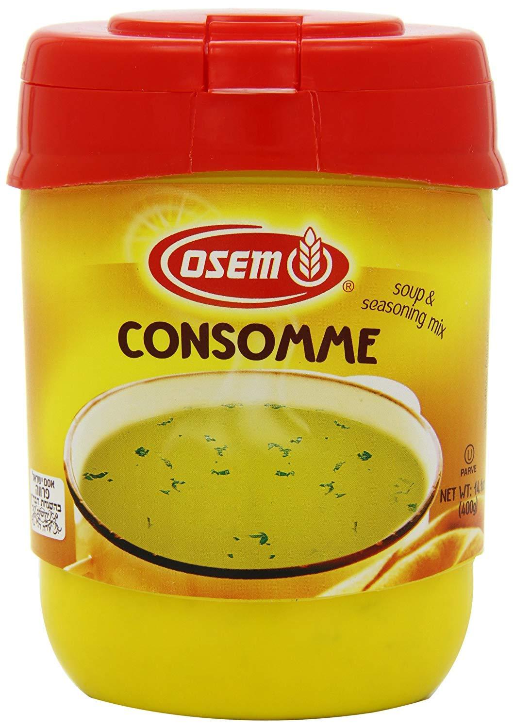 Osem Osem Chicken Flavored Consomme Powder Soup & Seasoning Mix - Instant Broth Base, Perfect for Soups, Sauces, Stews, Rice, and More - Rich Savory Flavor Enhancer for Cooking - 14.1 oz (Pack of 1)