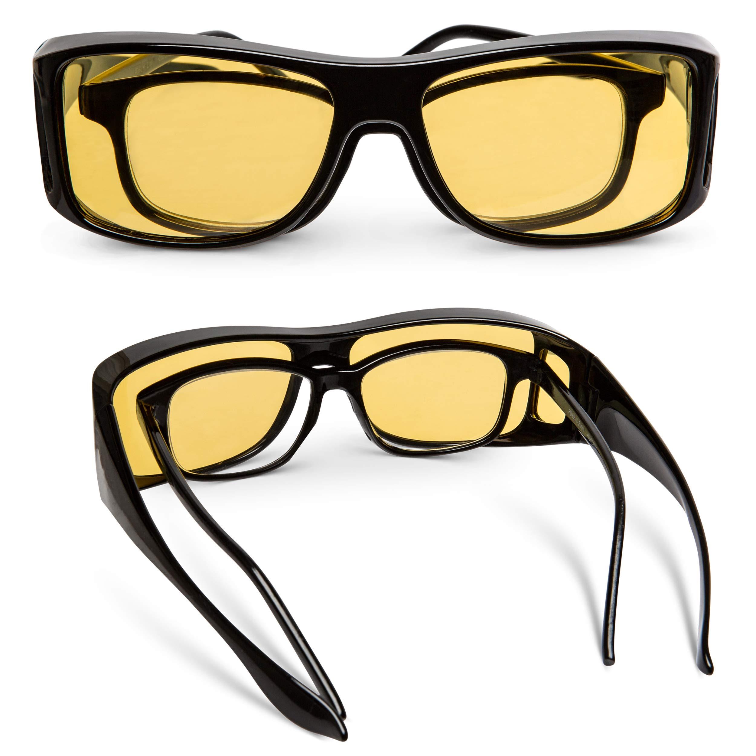 TrueDark TrueDark Daylights Amber Fitover Blue Light Blocking Glasses to Reduce Eye Strain and UV Glare - For Men & Women, Computer Screen, Gaming, TV, Phone - by Dave Asprey