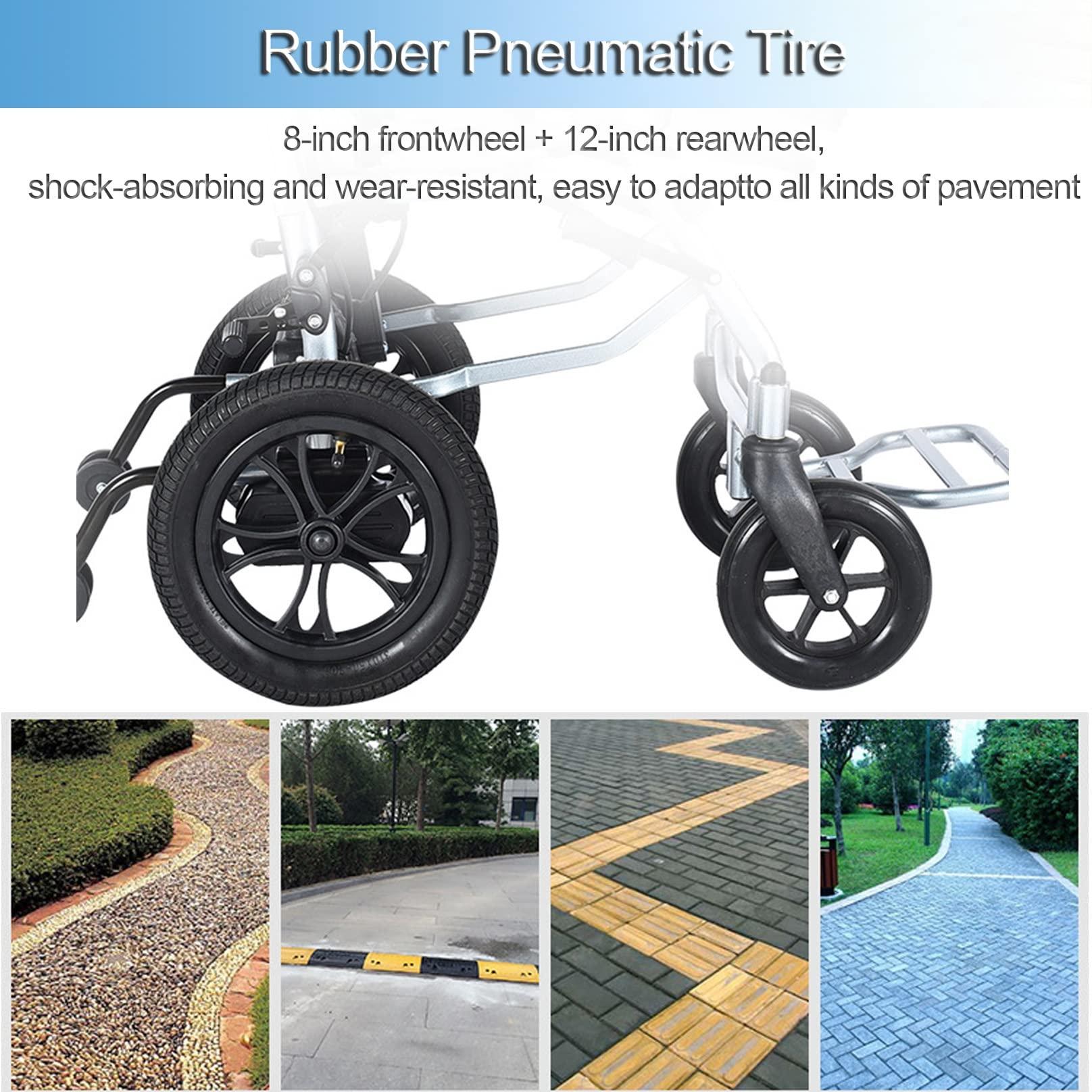 BiiKoon BiiKoon Lightweight Electric Wheelchair Motorized Power Wheelchairs Folding Power Drive Wheel Chair Elderly Disabled Transit Travel Chair for All Terrain (Color : Green)