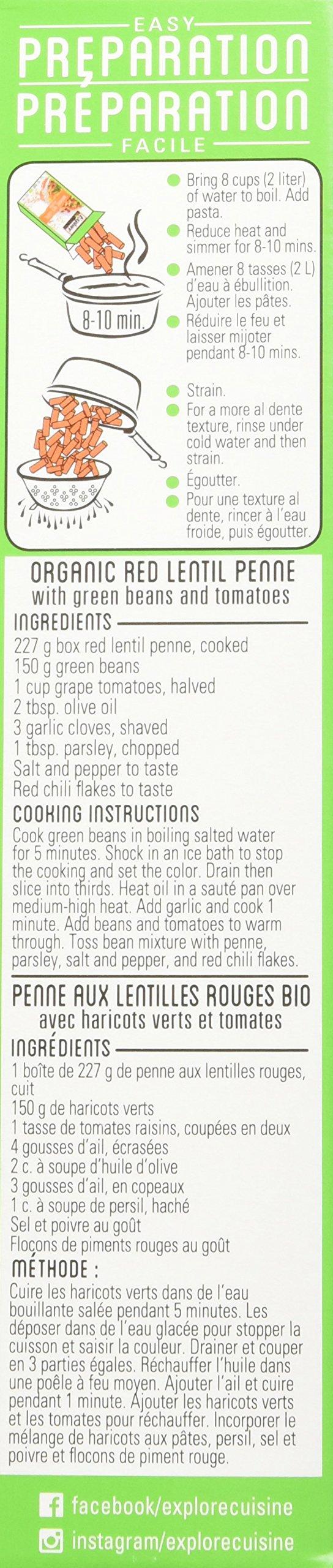 EXPLORE CUISINE Explore Cuisine Organic Red Lentil Penne Pasta, Non GMO, 8 Ounces (Pack Of 6)