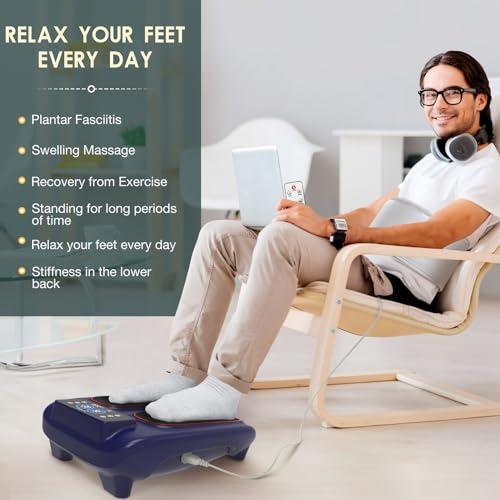 VnioLife Electric Foot Massager with Heat for Neuropathy Plantar Fasciitis Pain FSA HSA Eligible Vibration Shiatsu Heated Foot Massager Pain Circulation Feet Massager for Pain Relief Improve Muscle Relaxation