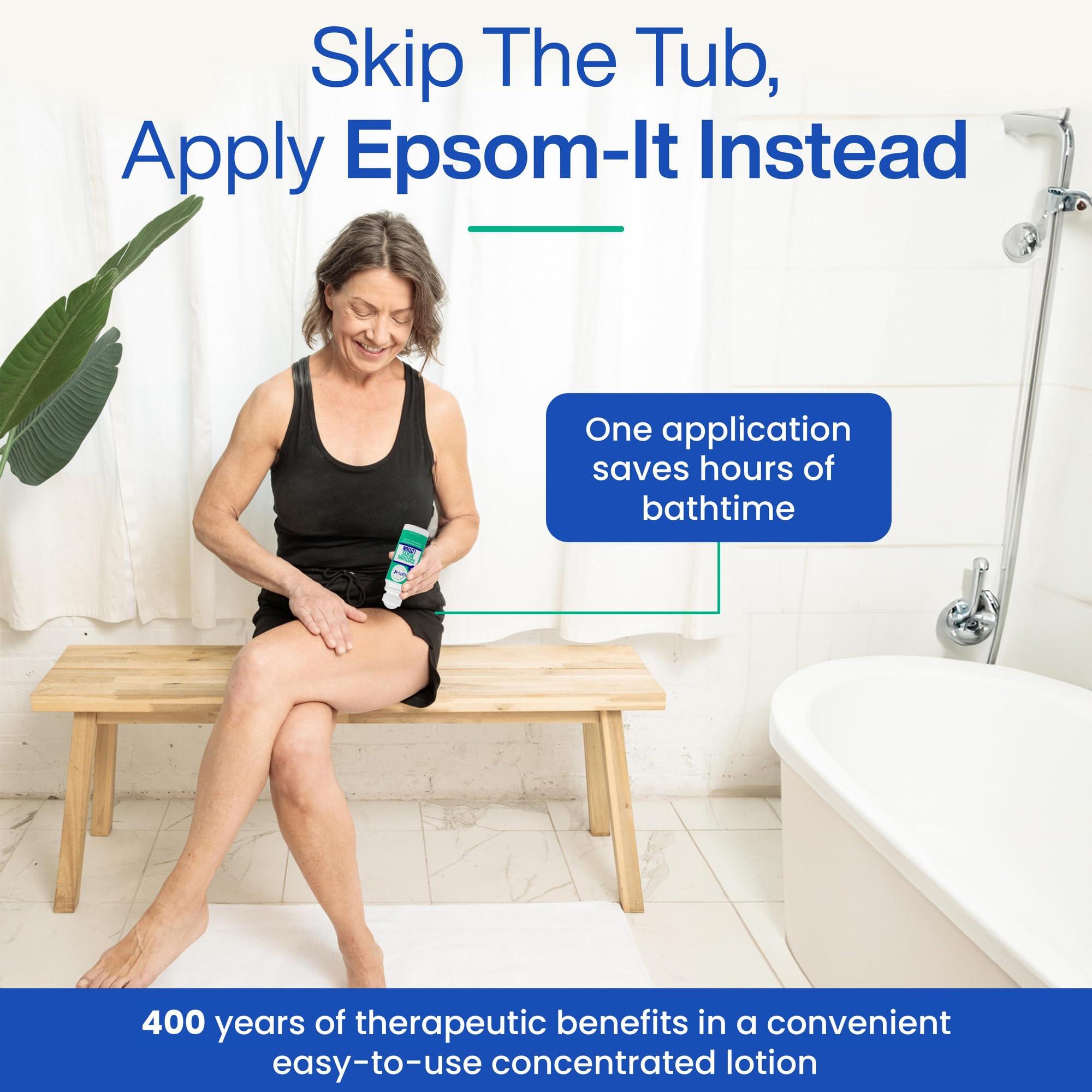 EPSOM-IT EPSOM-IT Soothing Nerve Lotion - Roll On Epsom Salt Magnesium Lotion, Topical Magnesium Cream with Capsaicin & Arnica for Tired Muscles, Restless Legs and Sleep, 3oz