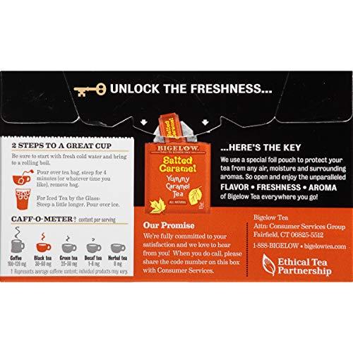 Bigelow Tea Bigelow Salted Caramel Black Tea Bags, 20 Count Box (Pack of 6) Caffeinated Black Tea, 120 Tea Bags Total