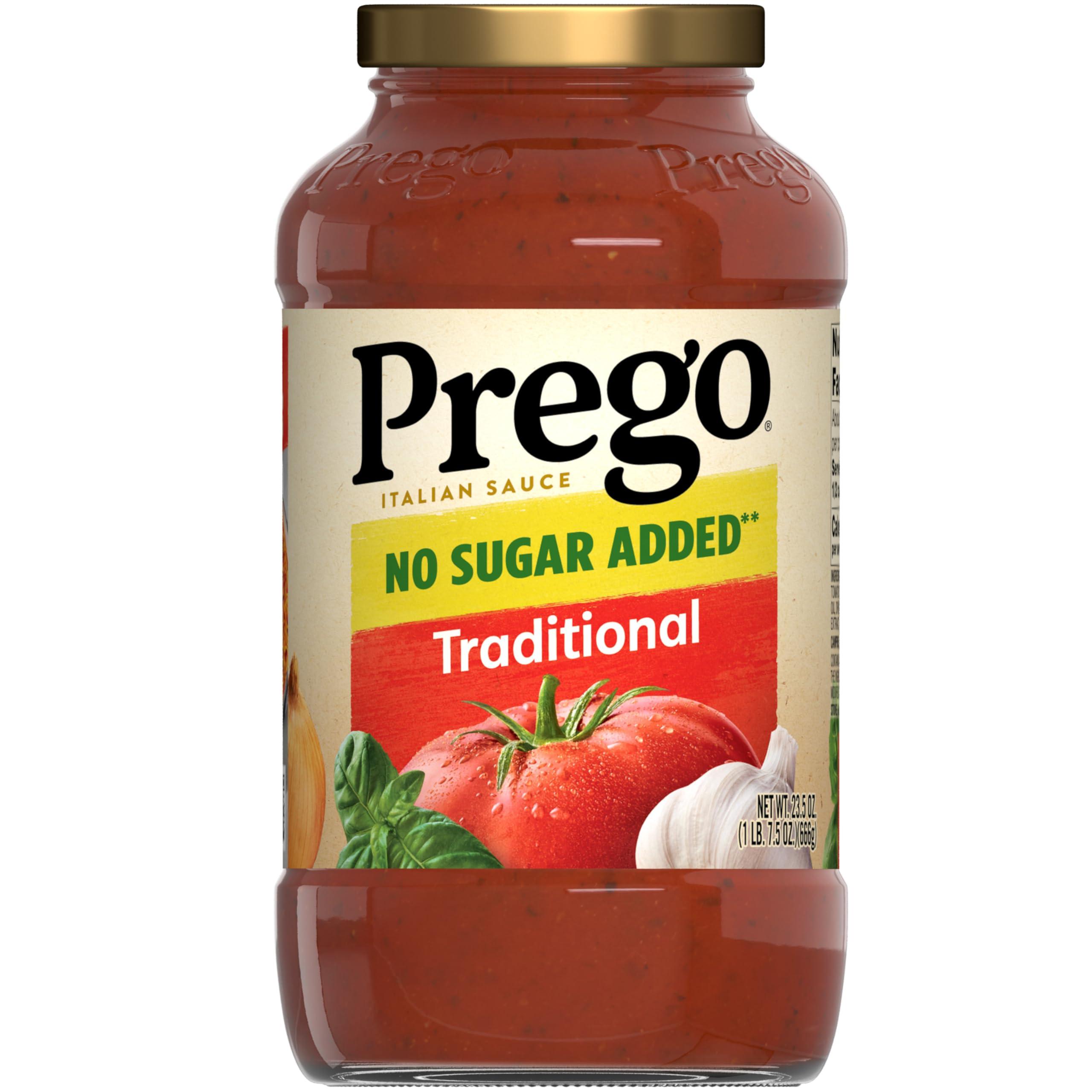 Prego Prego Traditional No Sugar Added Pasta Sauce, 23.5 Oz Jar