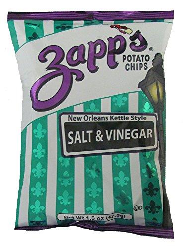 Zapp's Zapp’s New Orleans Kettle-Style Potato Chips, Salt and Vinegar – Crunchy Chips with a Bold Flavor, Great for Lunches or Snacking on the Go, 1.5 oz. Bag (Pack of 30)