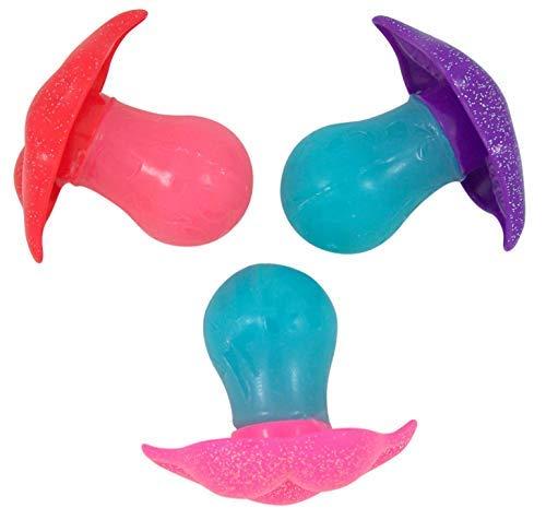 Flix Candy Glittery Sparkles Kissy Lip Pops Easter Basket Stuffers for Girls, Assorted Flavor Lollipops (Case of 12)