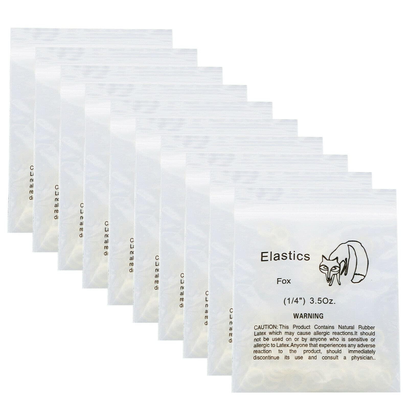 N\C 1000Pcs Dental Elastics Orthodontic Rubber Bands Ties Braces 3.5oz Zoo Pack 10bags (Fox 1/4" 3.5oz)