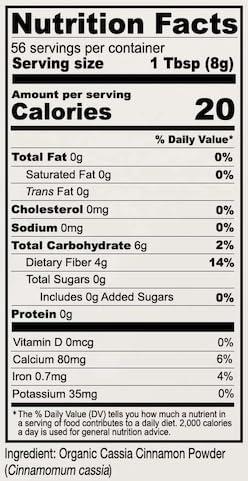 Anthony's Anthony's Organic Cassia Cinnamon Powder, 1 lb, Ground, Gluten Free, Non GMO, Non Irradiated, Keto Friendly