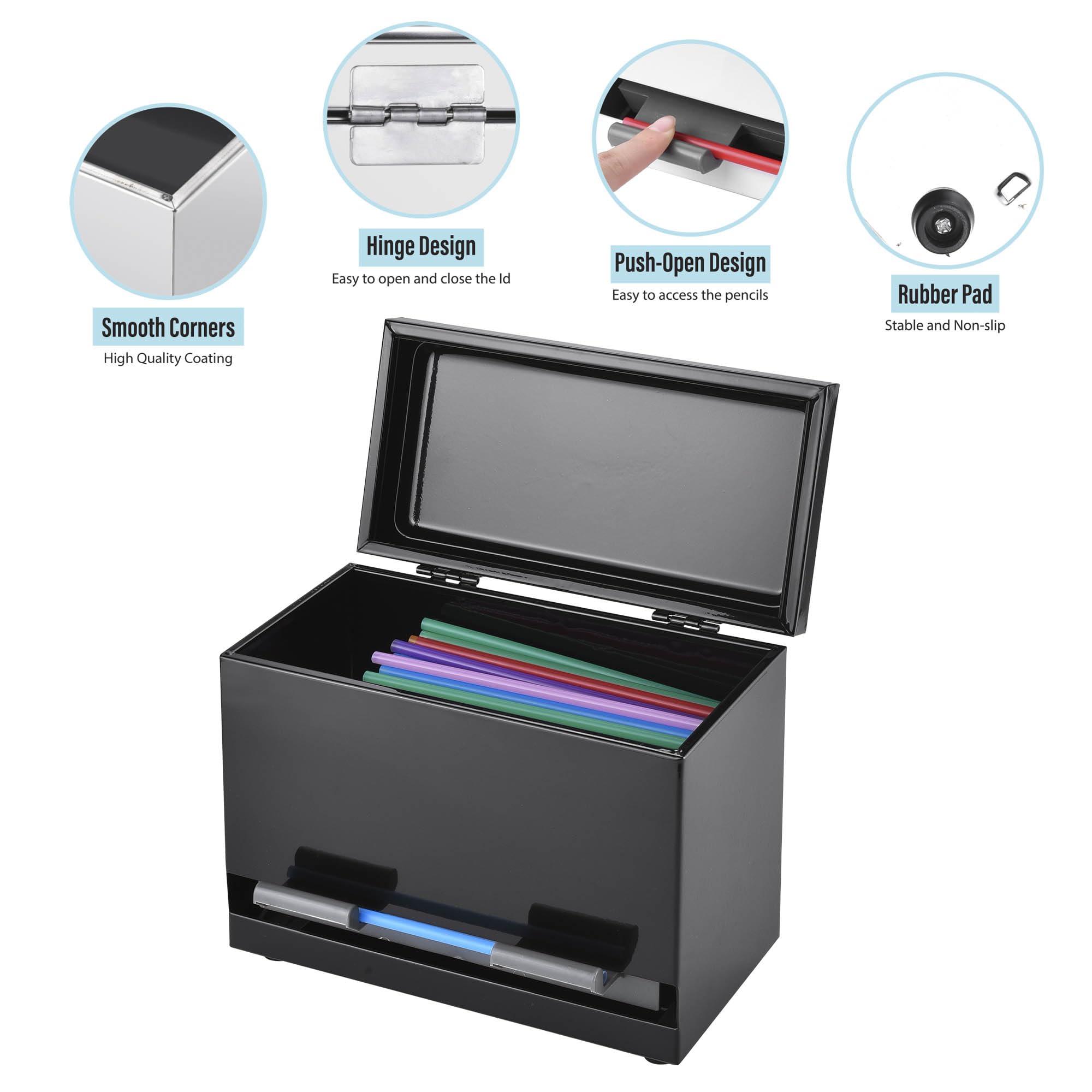 2Fold 2Fold Stainless Steel Straw Dispenser - Drinking Straw Holder For Bulk Unwrapped Paper and Disposable Plastic Straws - Includes Custom Label Stickers (Black)