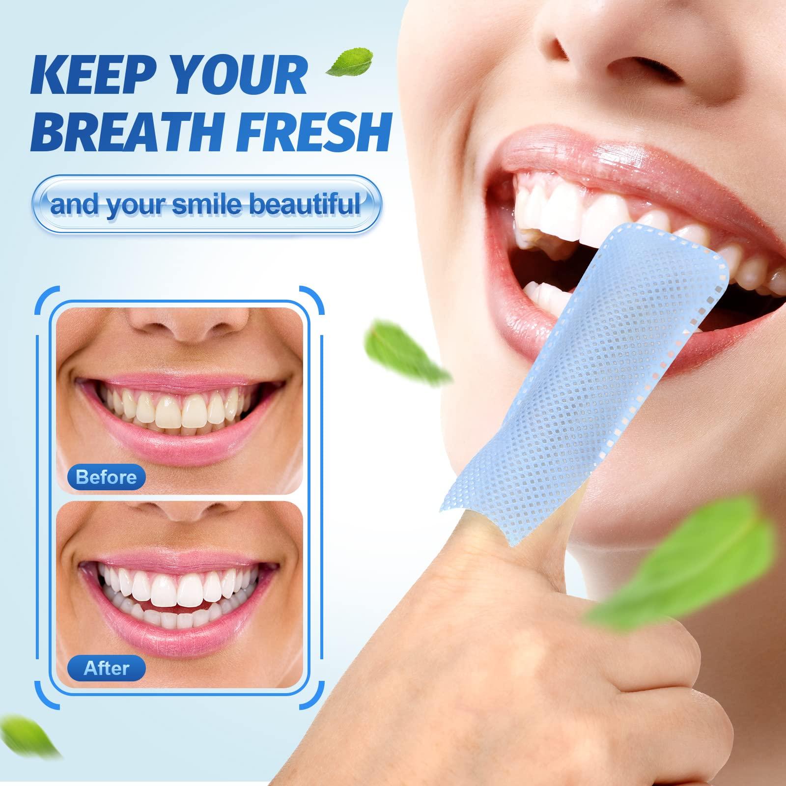 Dunzy 300 Pcs Disposable Finger Brush Teeth Wipes Bulk Finger Toothbrush Textured Surface Deep Teeth Cleaning Finger Wipes Oral Wipes for Adults Teeth Mouth and Gums Dental Cleaning, Individual Package