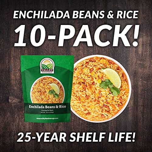 Valley Food Storage Valley Food Storage Enchilada Beans and Rice 10-Bag Bucket, 50 Servings | Premium Emergency Food Supply 25 Year Shelf Life with No Fillers | Survival Meal Kits, Prepper Food, Off Grid Living Supplies