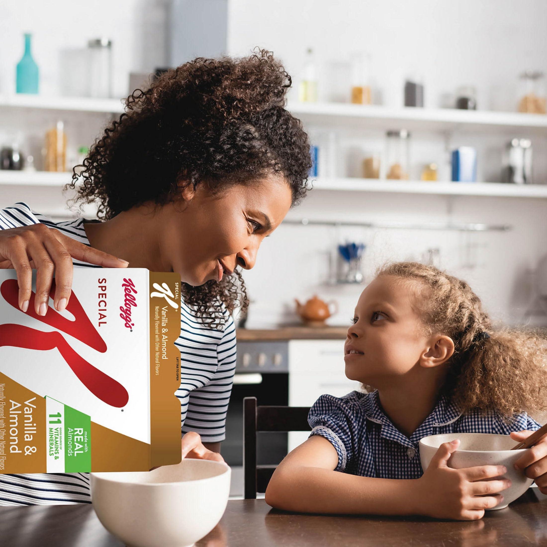 Special K Kellogg\'s Special K Breakfast Cereal, Fiber Cereal, Family Breakfast, Family Size, Vanilla and Almond (8 Boxes)