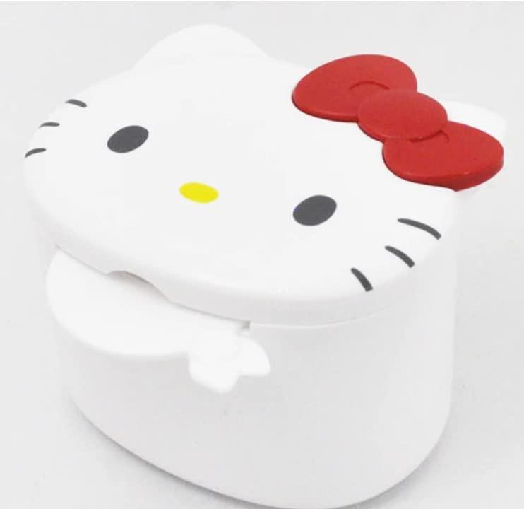 Dentoclear Denture Bath Case Cup Denture Soaking Cup Dental Retainer Case Orthodontic Bath Box Mouthguard Storage Holder Retainer Cleaner Kitty Made in Japan