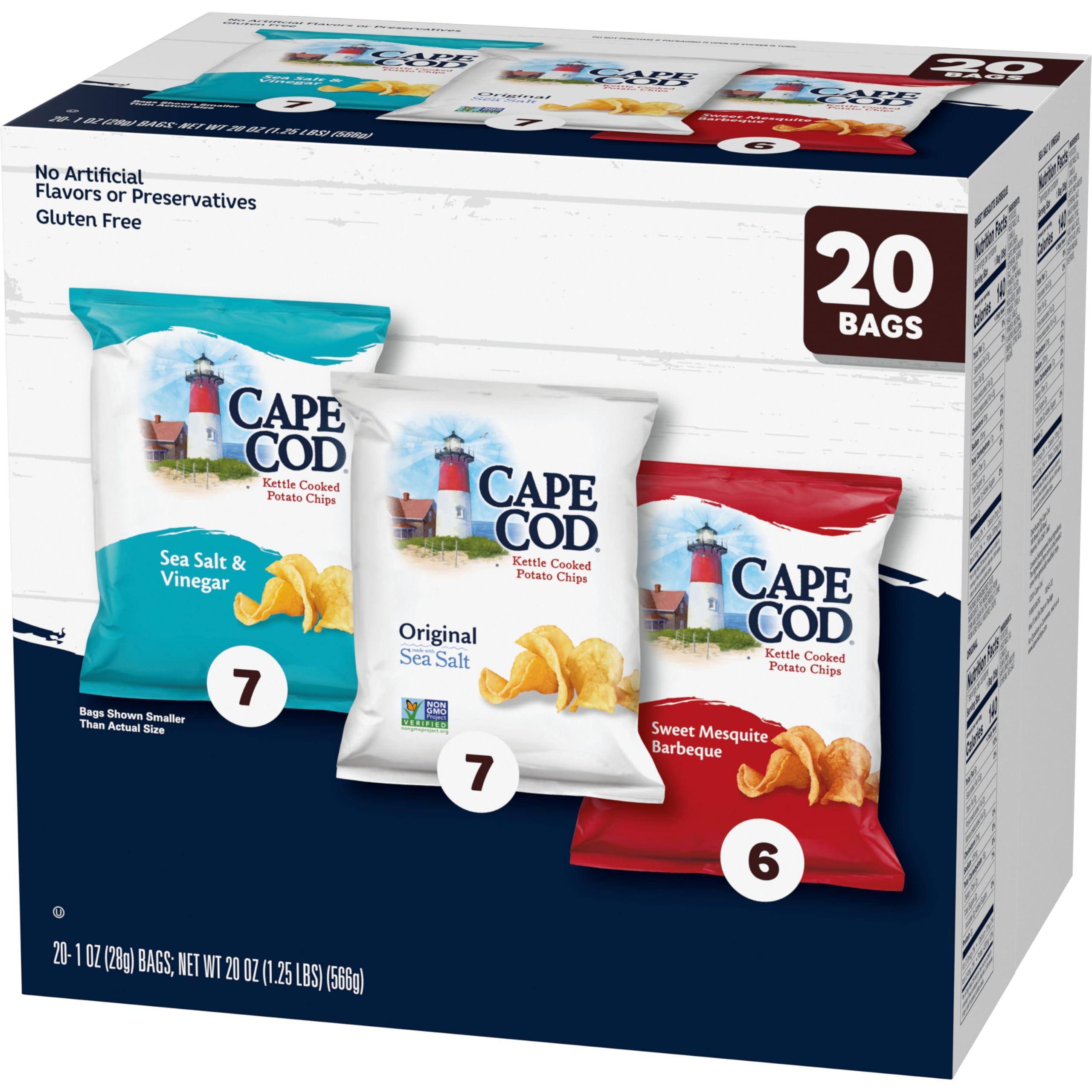 Cape Cod Cape Cod Potato Chips Variety Pack, 1 Oz, (Pack of 20)