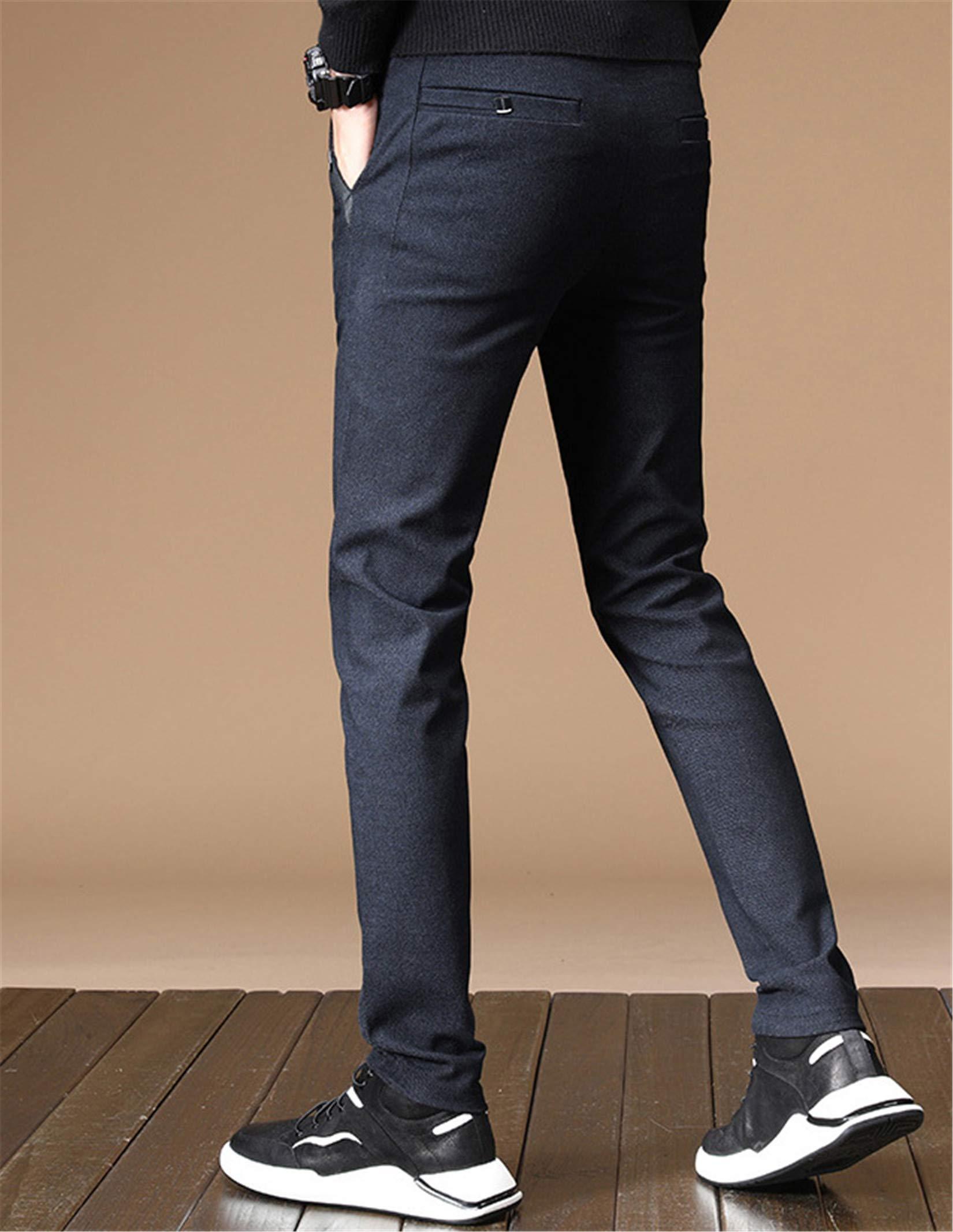 Generic Andongnywell Men\'s Elastic Waist Drawstring Pants for Sport Exercise Travel Stretchy straight Trousers with Pockets (Blue2,34)