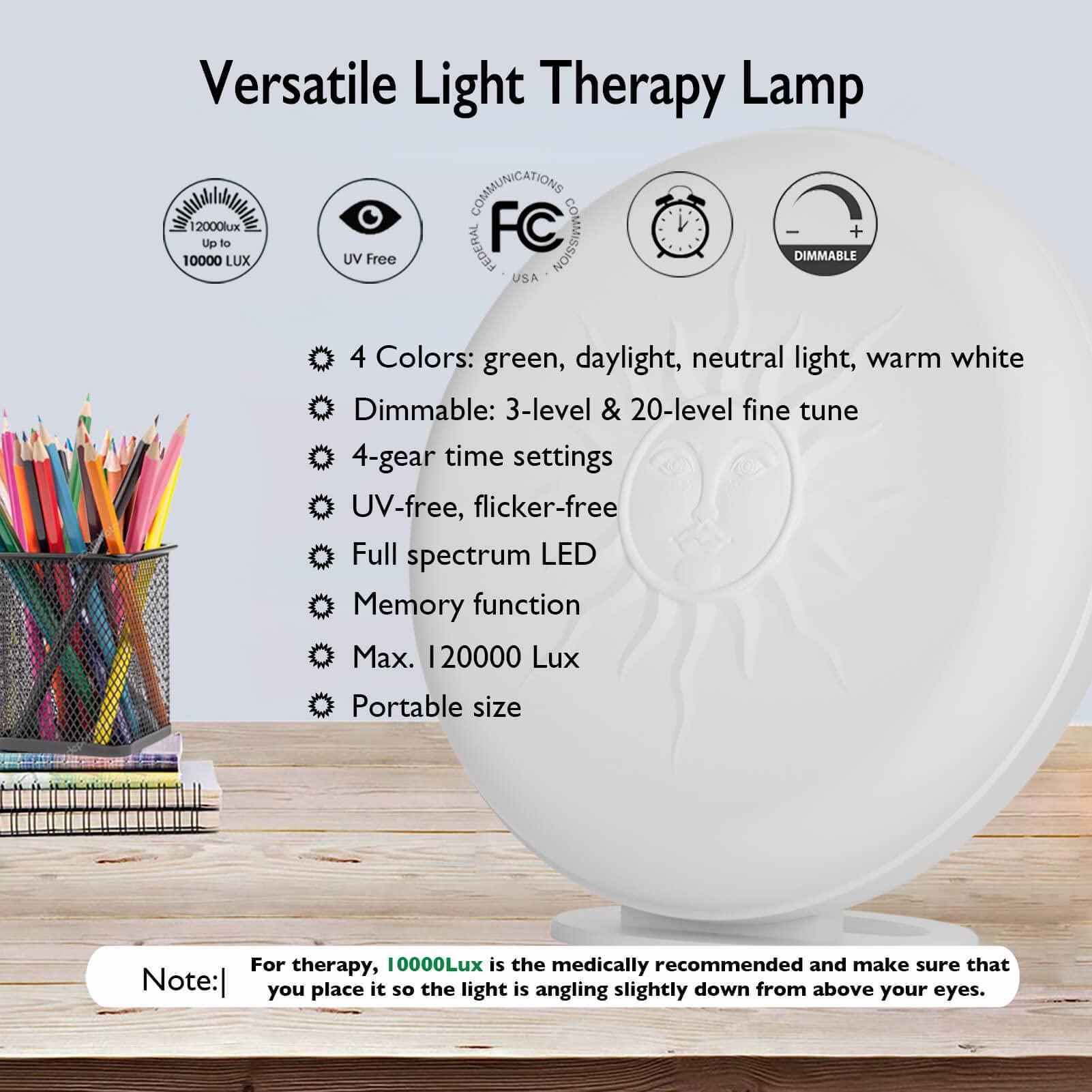 Lukirch Lukirch Green Light Therapy Lamp, UV-Free Therapy Light, 4 Colors, Natural Relief for Migraine Relief, Good Sleep, Happy Mood, Boost Energy and Jet Lag (Greenlight)