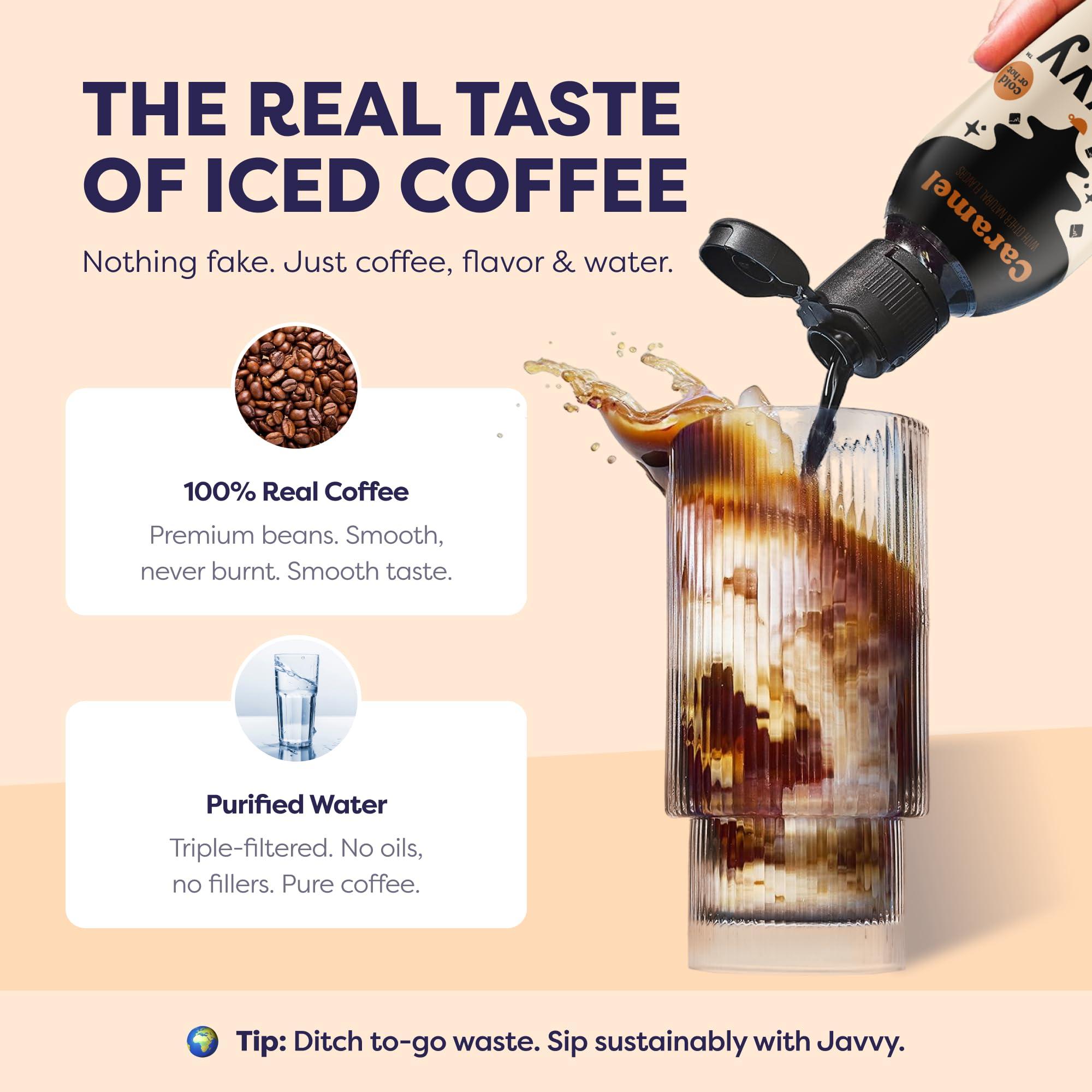 Javy Coffee Javy Coffee Concentrate - Cold Brew Coffee, Perfect for Instant Iced Coffee, Cold Brewed Coffee and Hot Coffee, 35 Servings - Caramel