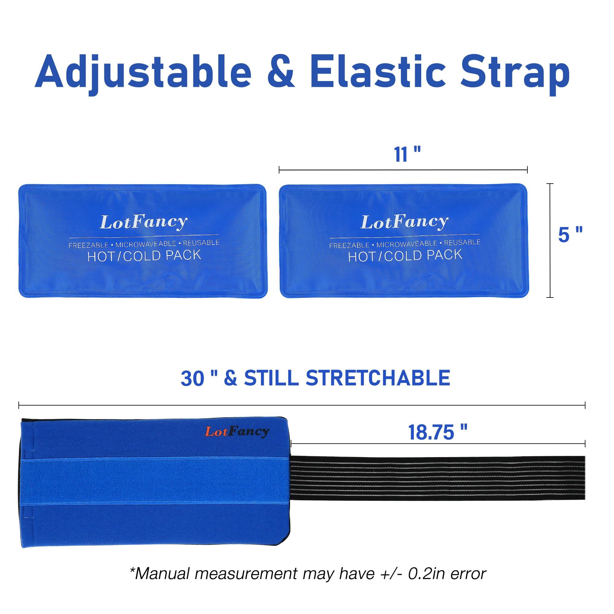 LotFancy LotFancy Ice Packs for Injuries Reusable, 2 Gel Packs Wrap for Knee Head Neck Ankle Wrist Elbow Foot Legs Back Joint Pain Relief, Hot Cold Therapy for Surgery Recovery, First Aid