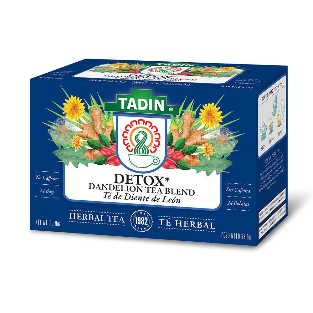 Tadin Herb and Tea Tadin Detox Dandelion Tea Blend. Caffeine Free. 24 Tea Bags. 1.19 oz. Pack of 6