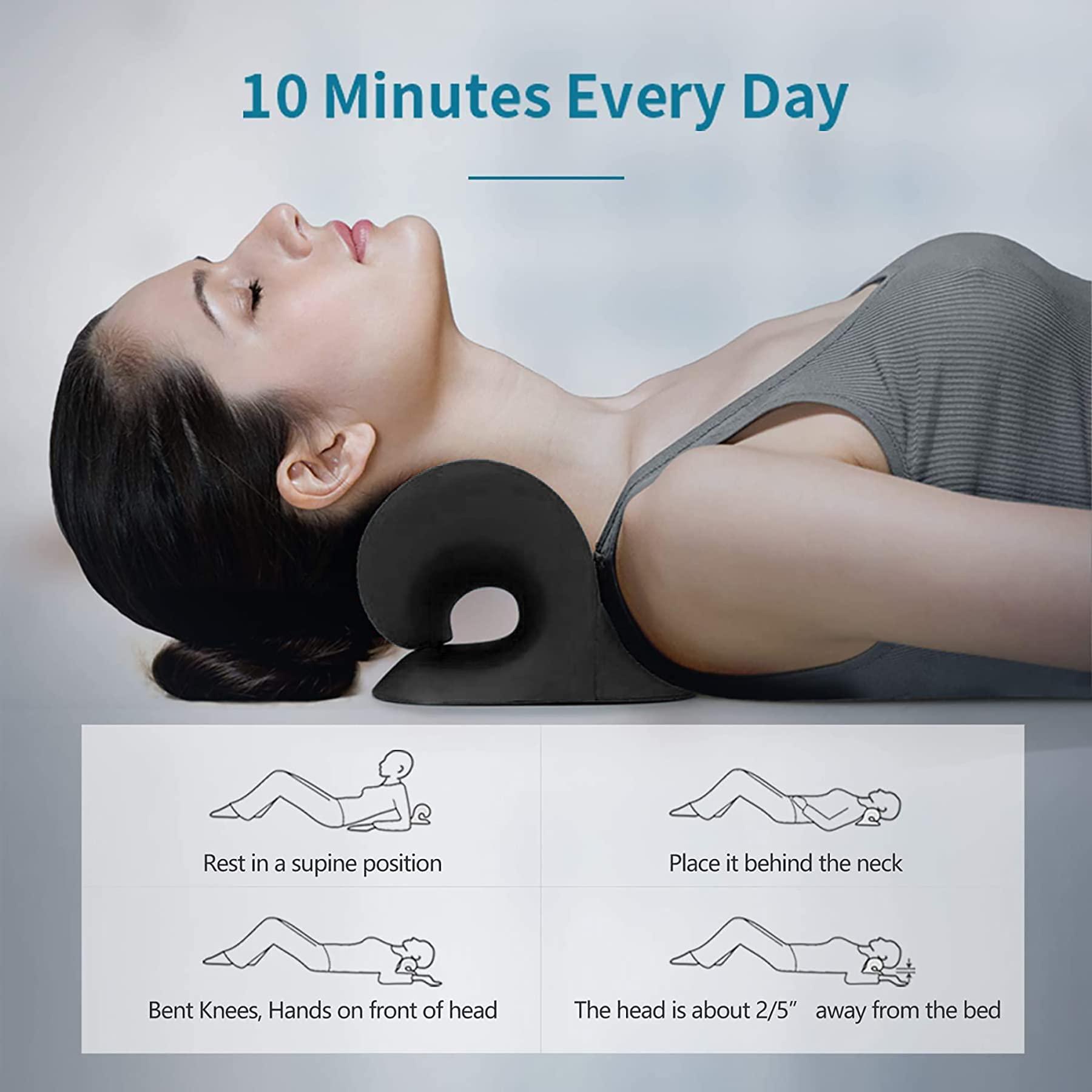 RESTCLOUD RESTCLOUD Cervical Traction Device with Overnight Cervical Neck Traction Pillow for Sleeping, Neck Stretcher for TMJ Pain Relief