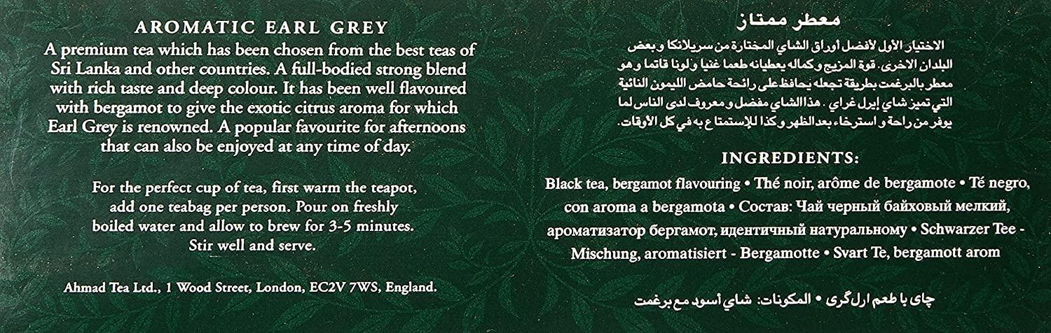 Ahmad Tea Ahmad Aromatic Earl Grey Tea 100 Tagged Tea Bags (1005) (Pack of 24)