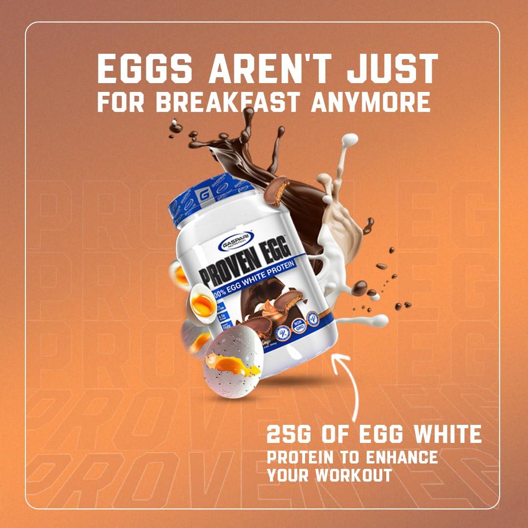 Gaspari Nutrition Gaspari Nutrition Proven Egg, 100% Egg White Protein, 25g Protein, Keto Friendly, Dairy Free, Lactose Free, Soy Free (1lb, Chocolate)
