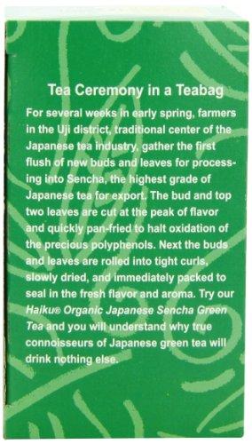 Great Easte Haiku Organic Tea, Japanese Sencha Green, 16 Teabags (Pack of 6)