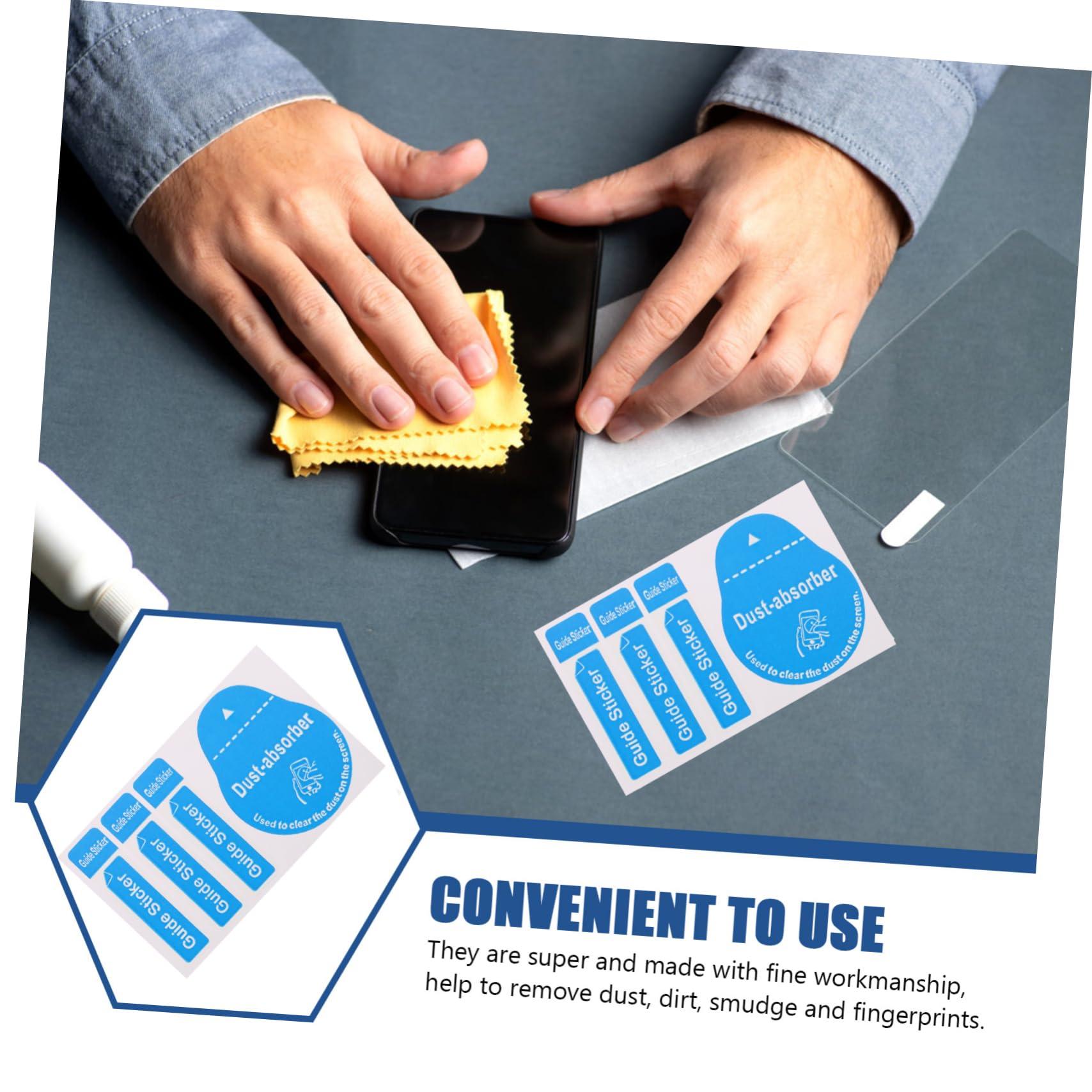 ORFOFE ORFOFE 400pcs Film Dust Removal Sticker Cleaning Tool Telephone Dedust Sticker for Phone Laptop Sticker Screen Removal Sticker Dust Remover Phone Dedust Sticker Blue Lens Paper