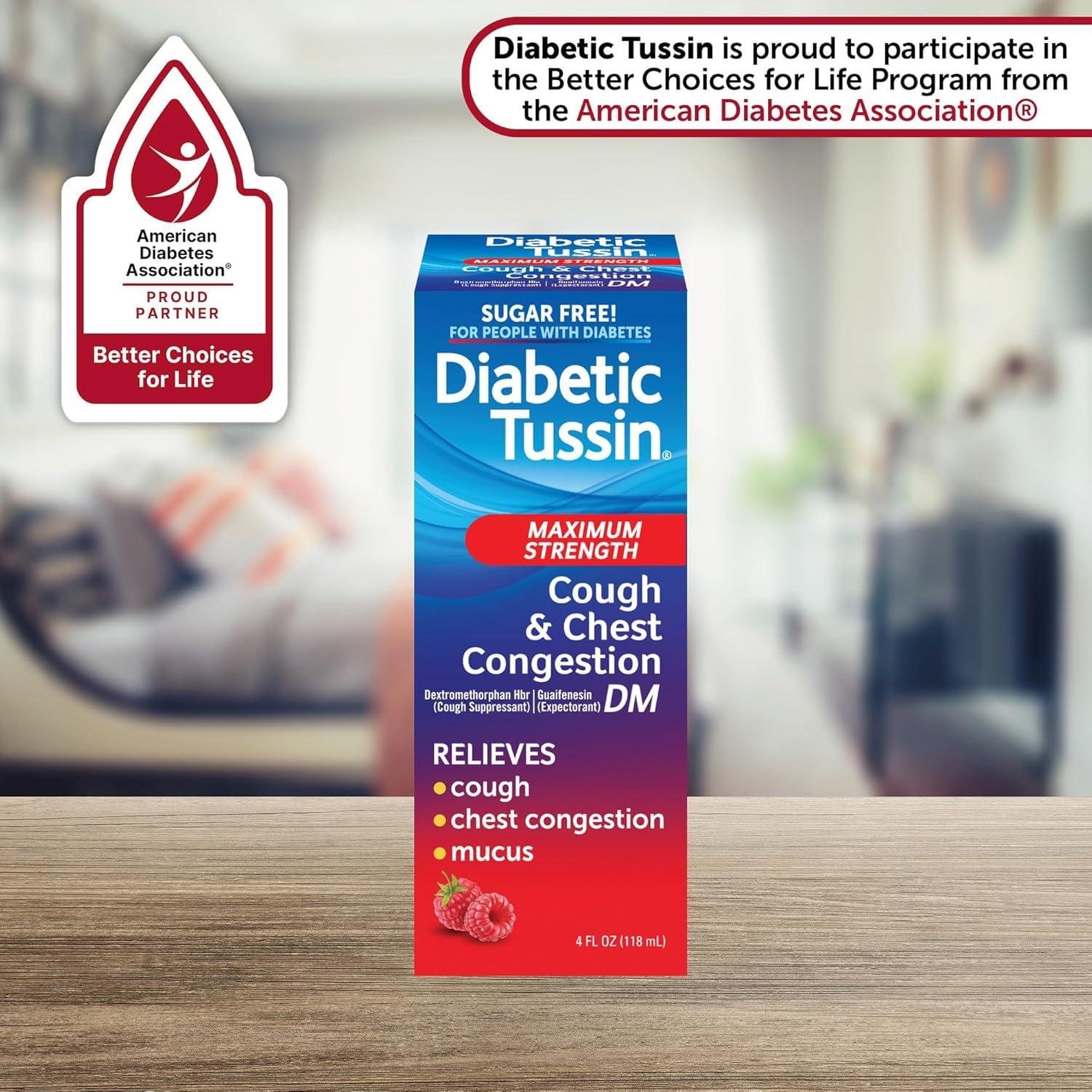 Diabetic Tussin Diabetic Tussin Cough Suppressant Liquid Maximum Strength, 4 Fl Oz. (Pack of 6)