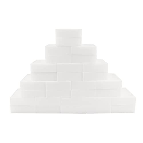 HIDIZ 200pcs/lot Gray Sponge Cleaning Kitchen Accessory 100 * 60 * 20mm (Color : 200pcs white)