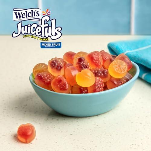 Welch\'s Welch\'s Juicefuls Juicy Fruit Snacks, Mixed Fruit, Fruit Gushers, Perfect for School Lunches,Bulk Pack, Gluten Free, Individual Single Serve Bags, 1 oz (Pack of 48)