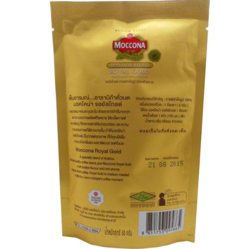 Moccona Moccona Royal Gold Freeze Dried Instant Coffee 100% Smooth Coffee Taste and Aroma Net Wt 50 G (1.76 Oz) X 4 Bags