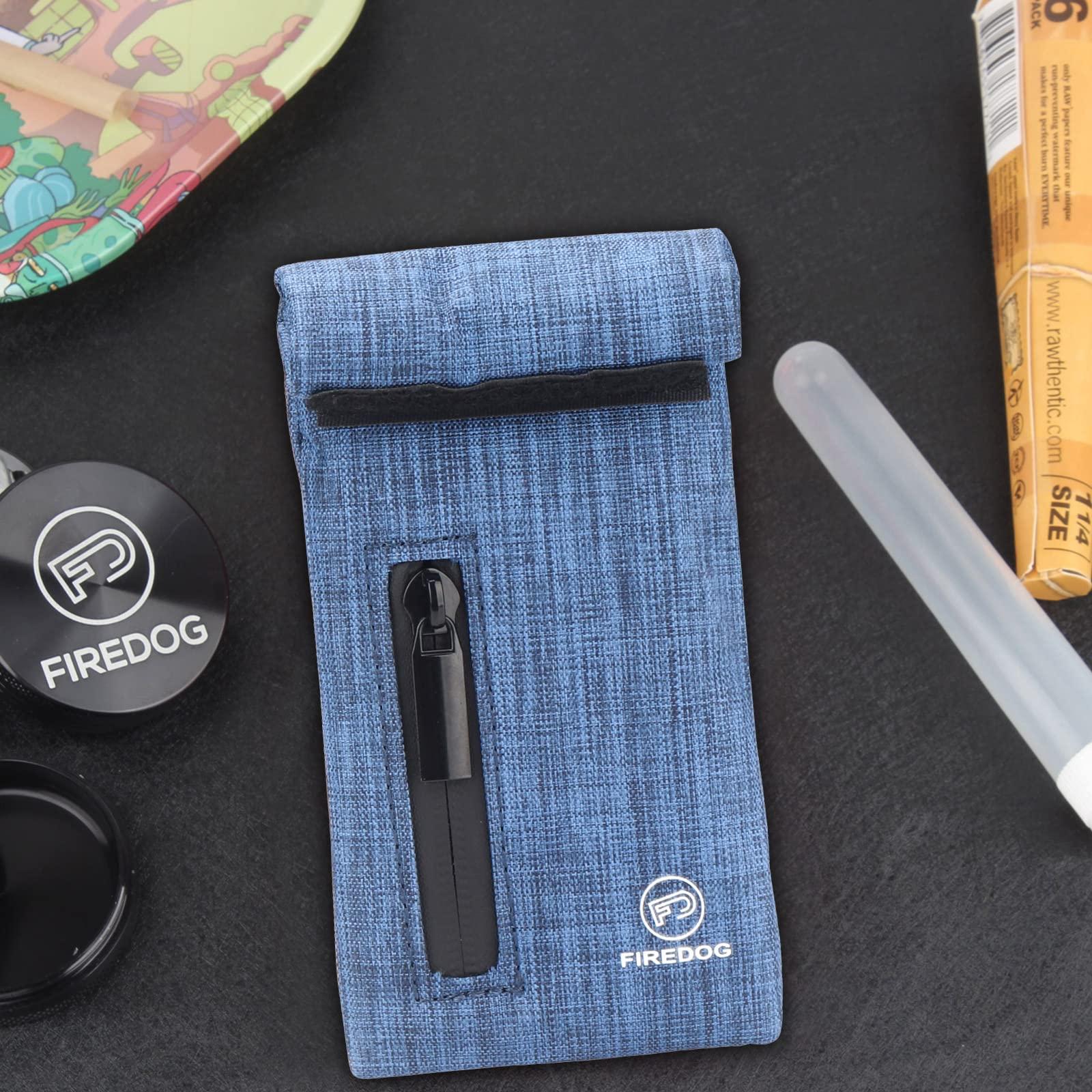 FIREDOG FIREDOG Smell Proof Bags, Fabric Odor Proof Bag for Dog Tested 3\"x6\" Small Stash Travel Storage Pouch(Blue)