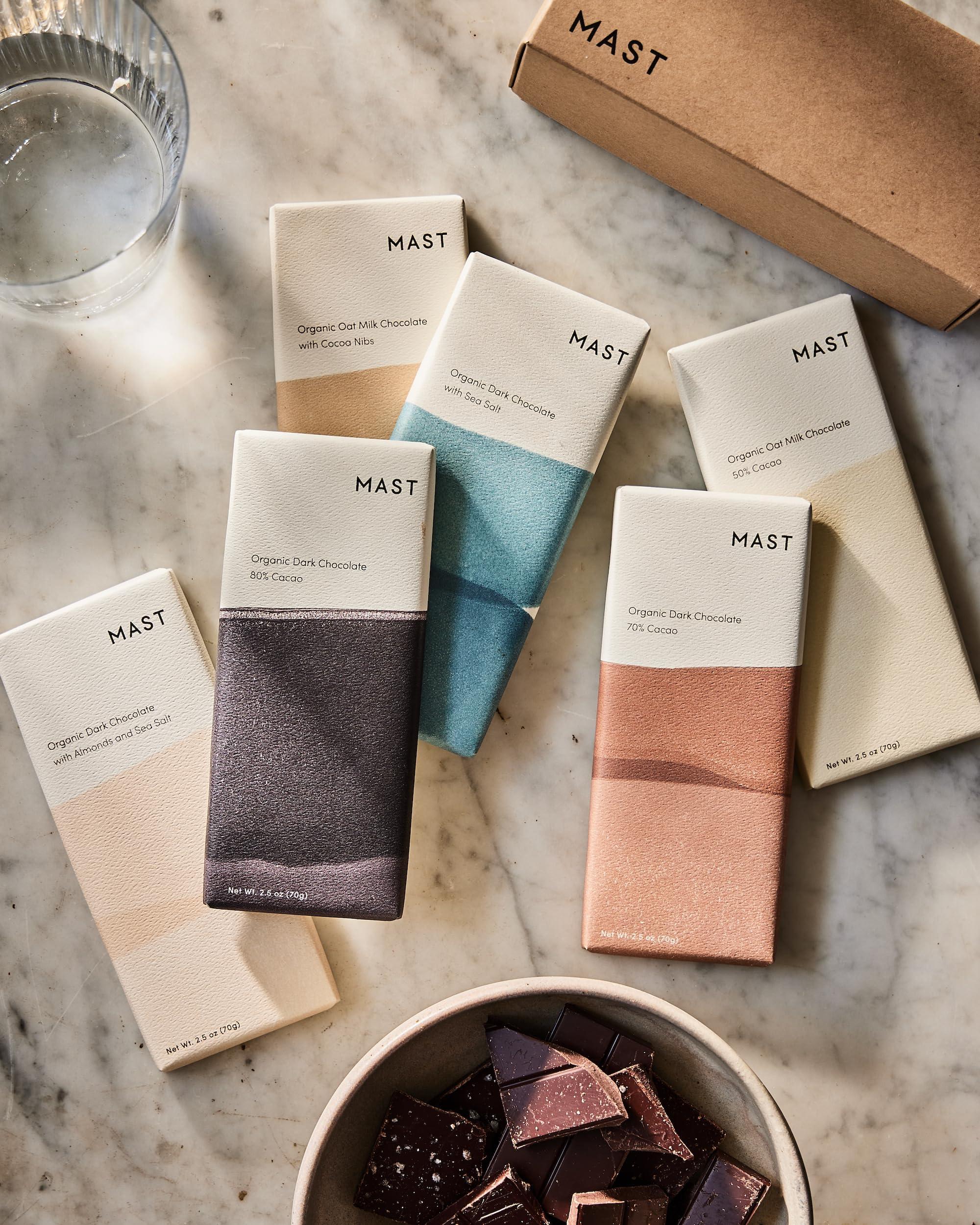 MAST Mast Chocolate Bars | 6 pack | Organic, Kosher | Classic 2.5oz each (6 Bars, Variety Gift Box)