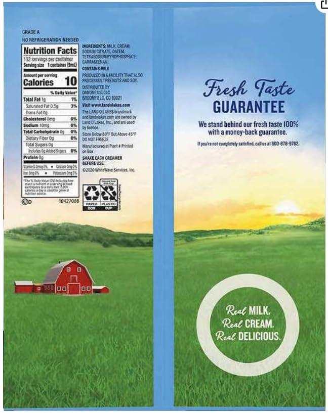 Land Half & Half Creamer Singles, 192 Count (2 Pack)