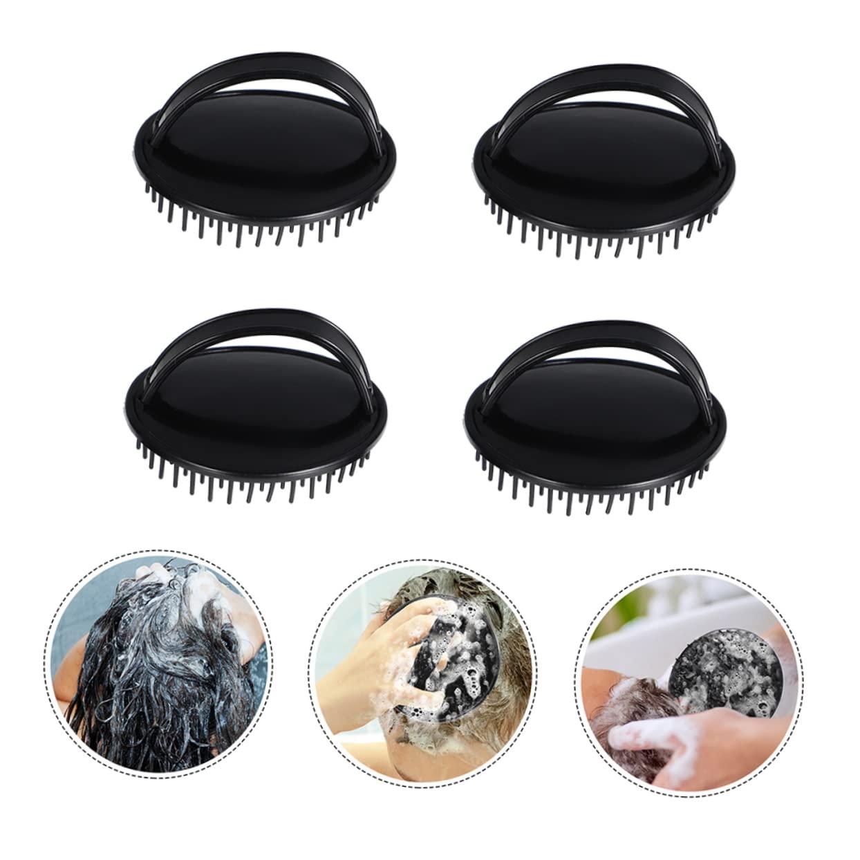Healeved Healeved 8 Pcs Massage Shampoo Brush Scalp Scrubber Shower Brush for Hair Scalp Shampoo Brush Face Wax Head Scalp Massage Brush Roller Brush for Blow Drying Massager Sponge Plastic Black