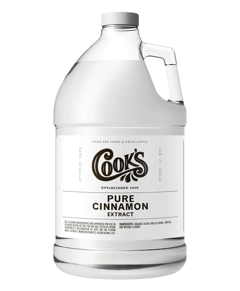 COOK\'S Cook\'s Pure Cinnamon Extract Made From Fine Ceylon Cinnamon, Premium All Natural Cinnamon Extract for Baking, Cooking, Beverages and Candies, 128 oz (1 Gallon)