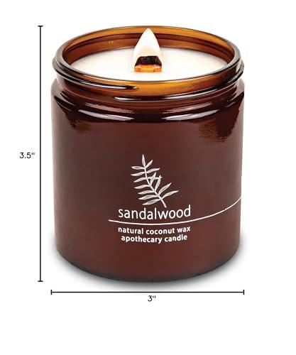 Hemlock Park Hemlock Park Crackling Wood Wick Candle Handcrafted with Natural Coconut Wax and Essential Oils (Large 16 oz, Sandalwood)