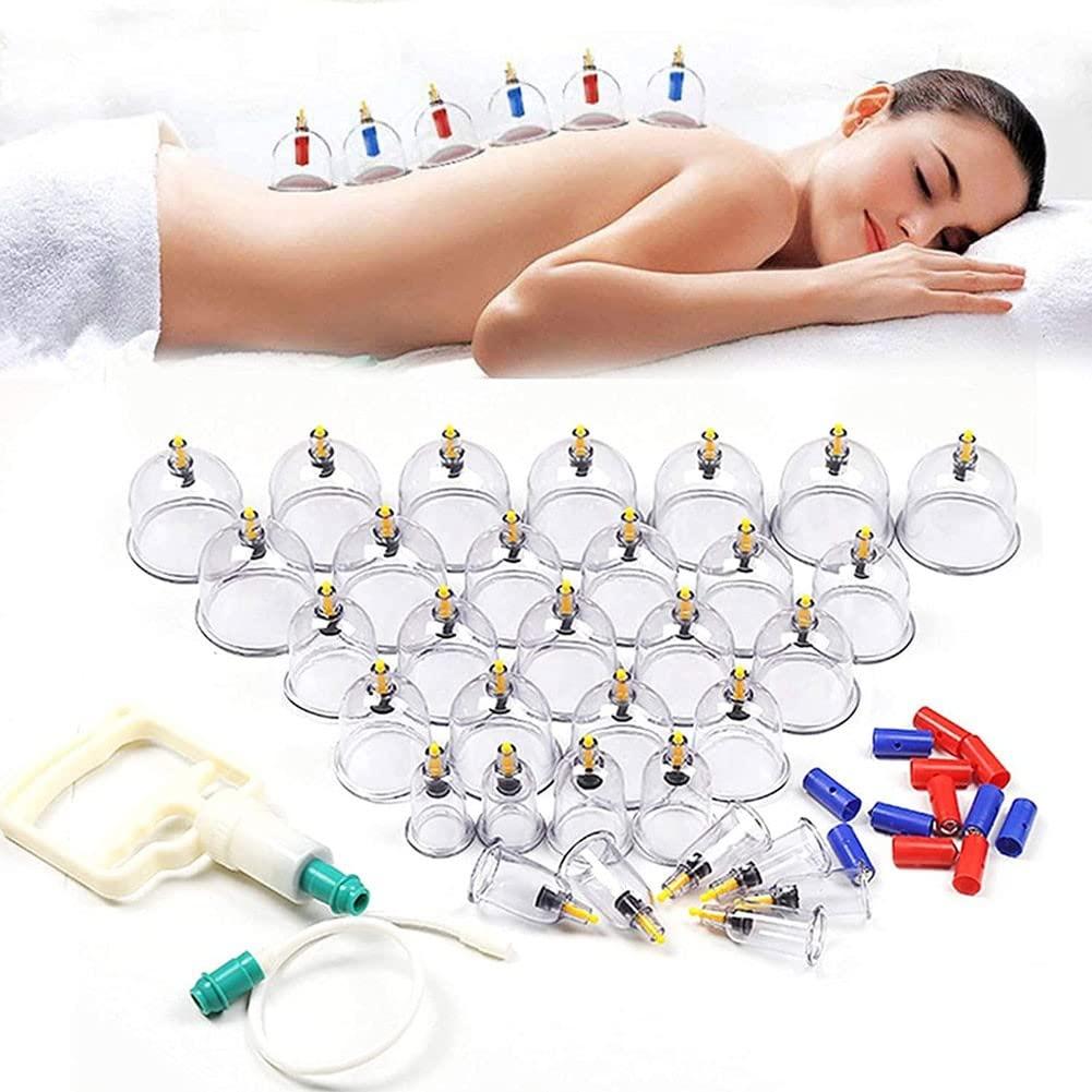 ZHANGZONG ZHANGZONG Cupping Therapy Set Cupping kit Cupping Set Equipment Physio air Chinese Professional Cupping Therapy Set Thickened Vacuum Cupping Device 32 Cans Household Suction Cupping Set/Cupping T