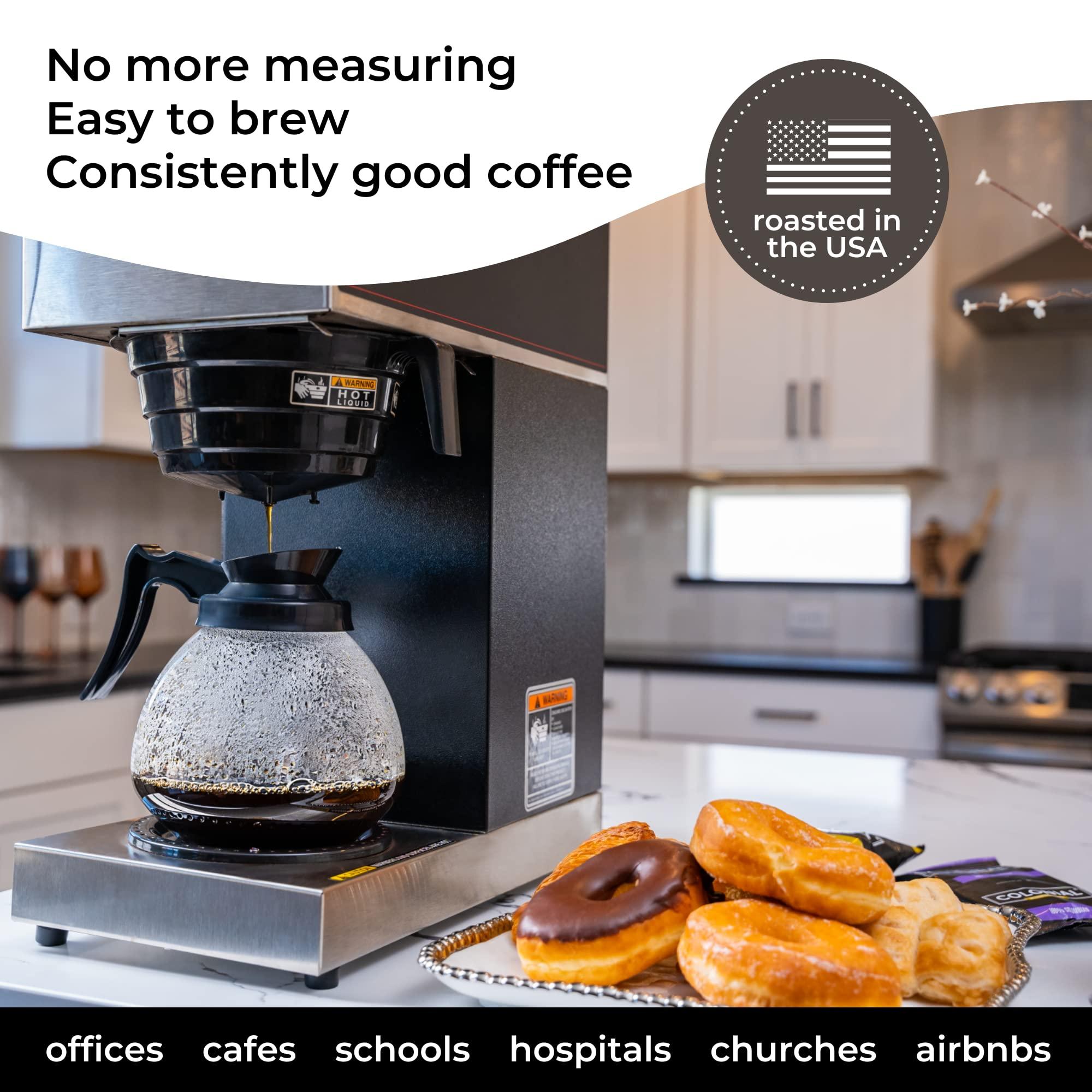 COLONIAL INTERNATIONAL COFFEE Colonial Coffee Packets, Pre Ground Coffee Packs, Assorted Variety Pack, Medium & Dark Roast Blends, Bulk Single Pot Bags for Drip Coffee Makers, (2.5 oz Bags, Pack of 12)