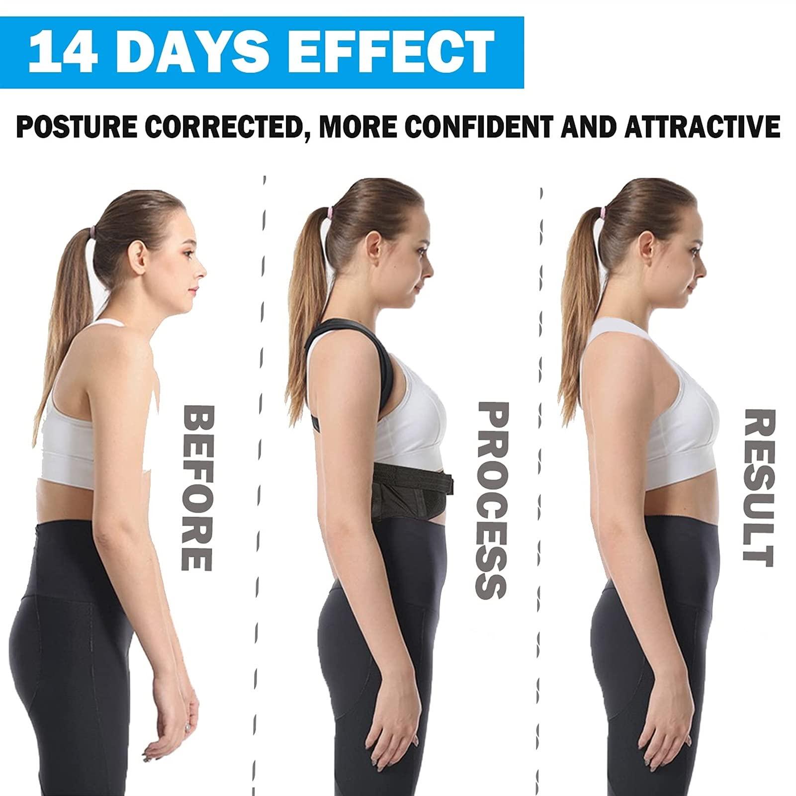 XMSM XS-5XL Full Back Brace Posture Corrector for Men Women&Teenagers,Adjustable Back Shoulder Lumbar Spine Support Belt Waist Trainer,Improve Poor Posture,Pain Relief (Color : Black, Size : Medium)