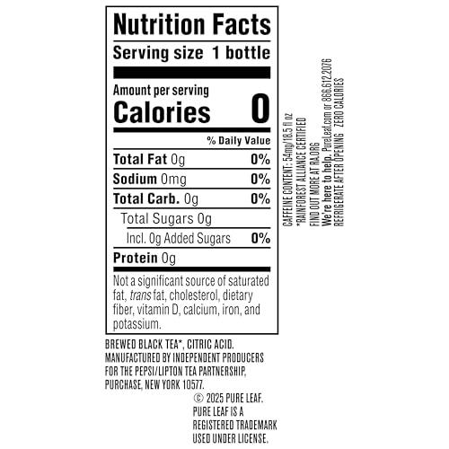 Pure Leaf Pure Leaf Iced Tea, Unsweetened Real Brewed Tea, Zero Sugar & Zero Calories, 18.5 Fl Oz (Pack of 12)