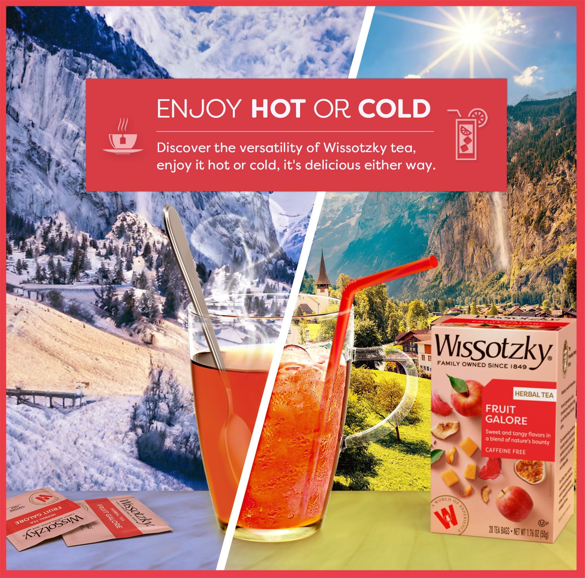 Wissotzky Tea Wissotzky Fruit Galore Herbal Tea, 20 Tea Bags | Caffeine Free Tea | Antioxidant Rich | Fruity Blend | Herbal Tea Bags