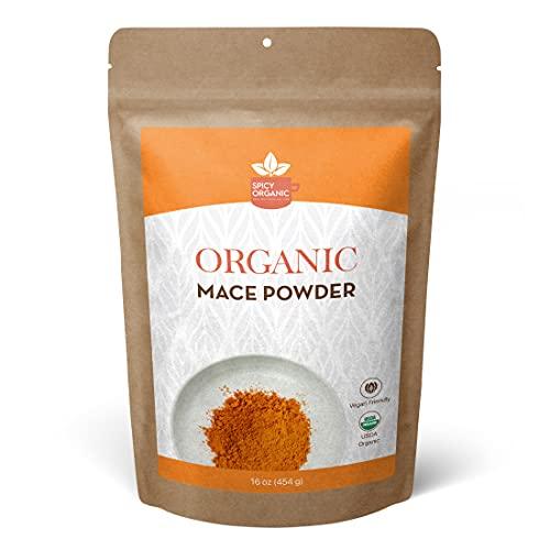 SPICY ORGANIC SPICY ORGANIC Ground Mace Spice - 10 LBS (160 OZ) Bulk Pack - USDA Organic, Vegan, and Non-GMO - Perfect for Baking, Seasoning, and Flavoring Meat, Fish, and Vegetable Dishes